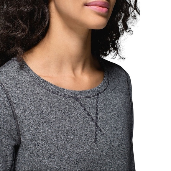 LULULEMON Exhalation Pullover II in Heathered Speckled Black - Picture 4 of 14